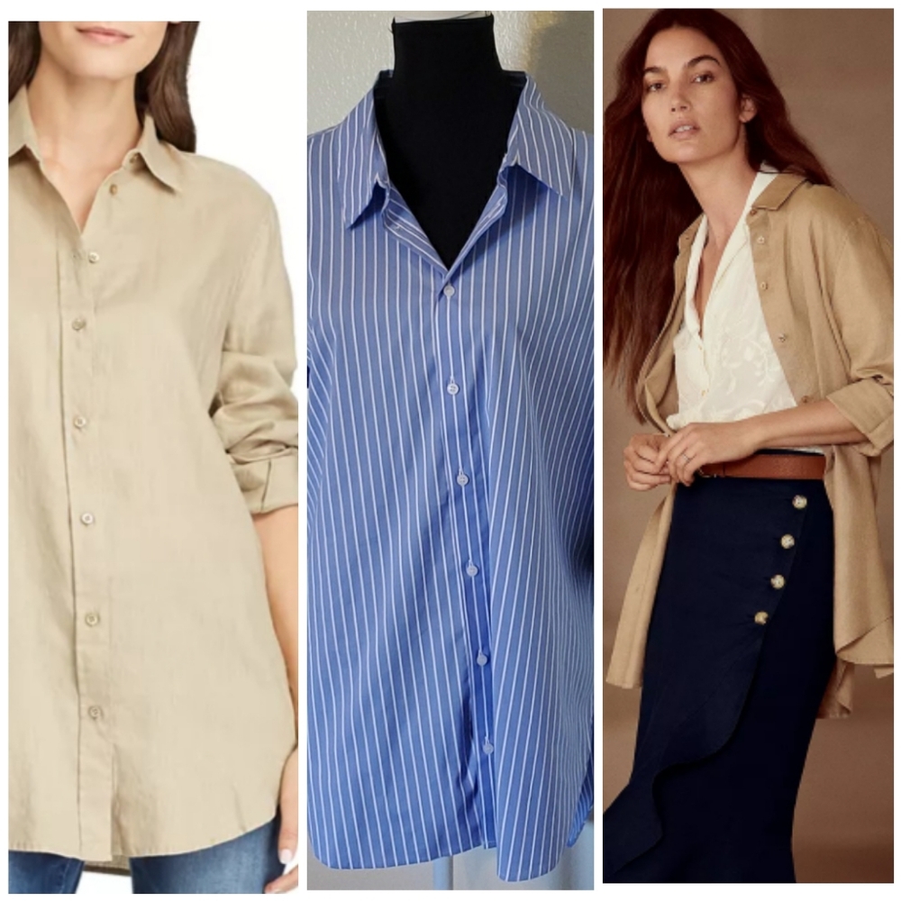 Calvin Klein Pinstripe Boyfriend Button Down